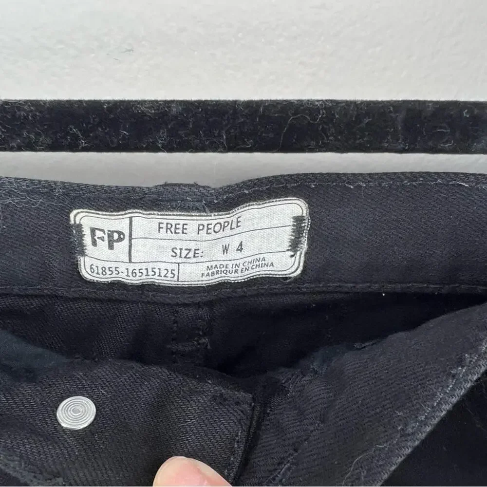 Free People Black Denim Mini Skirt Size 4 / Small